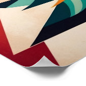 Art Deco Geometric Christmas Green Branches ポスター (角)