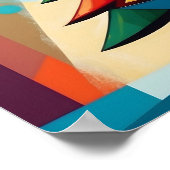 Art Deco Geometric Christmas Tree Multiple Triangl ポスター (角)