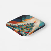 Art Deco Geometric Christmas Tree Triangle ペーパープレート (傾斜あり)