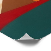 Art Deco Geometric Christmas Tree Triangle ポスター (角)