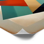 Art Deco Geometric Christmas Triangle Branches ポスター (角)