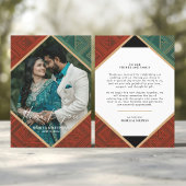 Art Deco Geometric Diamond Frame Thank You Card サンキューカード