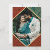 Art Deco Geometric Diamond Frame Thank You Card サンキューカード (正面)