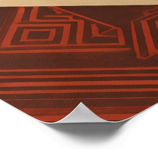 Art Deco Geometric Diamond Frame Welcome Sign ポスター (角)