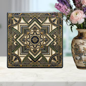 Art Deco Geometric Gold Green Blue Ceramic Tile タイル