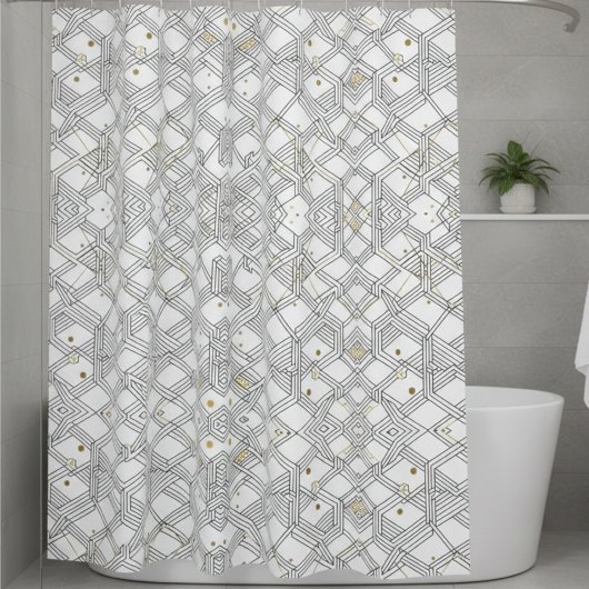 Art Deco Geometric Shower Curtain - Elegant  シャワーカーテン