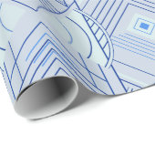 Art Deco Geometric Uplift - Bright Pastel Blue ラッピングペーパー (ロールコーナー)