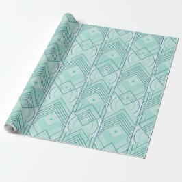 Art Deco Geometric Uplift - Bright Pastel Mint ラッピングペーパー