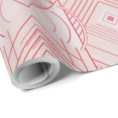 Art Deco Geometric Uplift - Bright Pastel Pink ラッピングペーパー (ロールコーナー)
