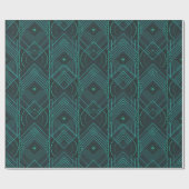 Art Deco Geometric Uplift - Dark Teal Glow ラッピングペーパー (フラット)