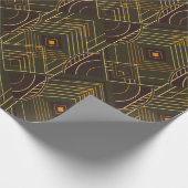 Art Deco Geometric Uplift - Forest Green and Retro ラッピングペーパー (角)