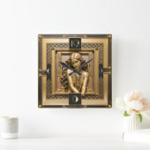 Art Deco Girl スクエア壁時計 (ホーム)