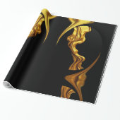 Art Deco Glamour: Abstract Liquid Gold Luxury Gift ラッピングペーパー (アンロールド)