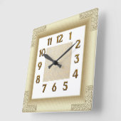 Art Deco Gold スクエア壁時計 (傾斜)