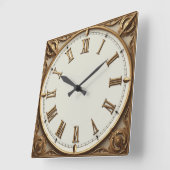 Art Deco Gold スクエア壁時計 (傾斜)
