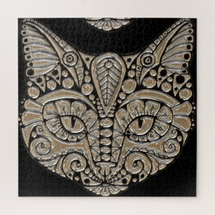 Art deco gold and black Egyptian style cat ジグソーパズル