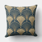Art Deco Gold And Navy  クッション (裏面)