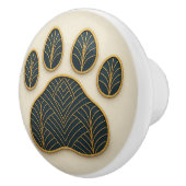 Art Deco Gold & Blue "Metalwork" Paw Ceramic Knob セラミックノブ (右)