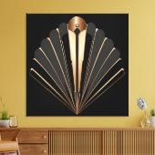 Art Deco Gold Fan Geometric Elegance キャンバスプリント (インサイチュ (リビング))