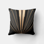 Art Deco Gold Fan Geometric Elegance クッション (裏面)