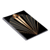 Art Deco Gold Fan Geometric Elegance ノートブック (右側)