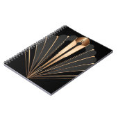 Art Deco Gold Fan Geometric Elegance ノートブック (左側)