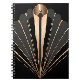 Art Deco Gold Fan Geometric Elegance ノートブック