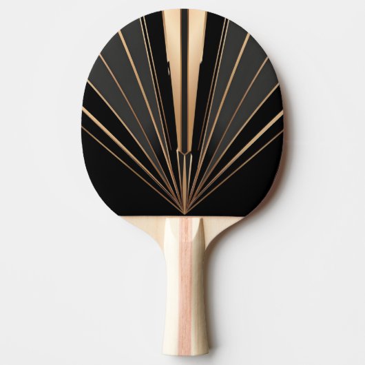 Art Deco Gold Fan Geometric Elegance 卓球ラケット (正面)