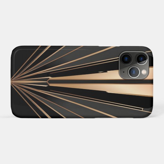 Art Deco Gold Fan Geometric Elegance Case-Mate iPhoneケース (裏面(横))
