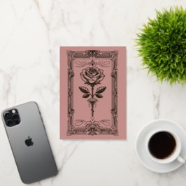 Art Deco Gold Foil Rose Valentine Card 箔グリーティングカード