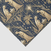 Art Deco Gold Nativity Pattern on Navy 薄葉紙 (詳細)