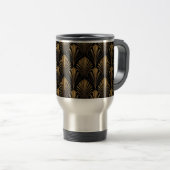 Art Deco Gold Pattern — Elegant Vintage Geometric  トラベルマグ (正面右)