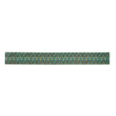 Art Deco Gold & Teal Satin Ribbon サテンリボン (正面)