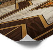 Art Deco Golden Harvest Fruit Tree Gold Teal Poste ポスター (角)