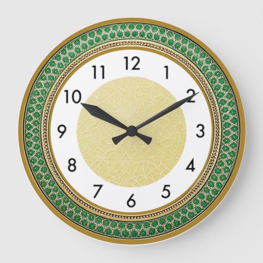 Art Deco Green ラージ壁時計 (正面)