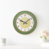Art Deco Green ラージ壁時計 (ホーム)