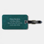 Art Deco Green and Gold Stripes Personalized ラゲッジタグ (裏面横)