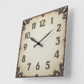 Art Deco Grey  スクエア壁時計 (傾斜)