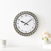 Art Deco Grey ラージ壁時計 (ホーム)