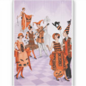Art Deco Halloween Illustration – Vintage 1920s シール (正面)