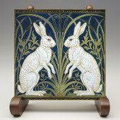 Art Deco Hares Wall Decor Art Nouveau Rabbit タイル