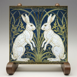 Art Deco Hares Wall Decor Art Nouveau Rabbit タイル