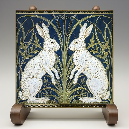 Art Deco Hares Wall Decor Art Nouveau Rabbit タイル