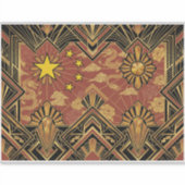 Art Deco Heritage Flag | China | Vintage Decal シール (正面)