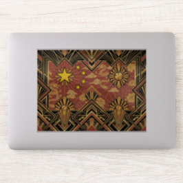 Art Deco Heritage Flag | China | Vintage Decal シール