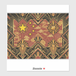 Art Deco Heritage Flag | China | Vintage Decal シール