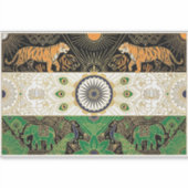 Art Deco Heritage Flag | India | Vintage Decal シール (正面)