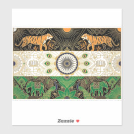 Art Deco Heritage Flag | India | Vintage Decal シール