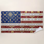 Art Deco Heritage Flag | United States ビーチタオル (正面)
