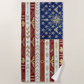 Art Deco Heritage Flag | United States ビーチタオル (正面)